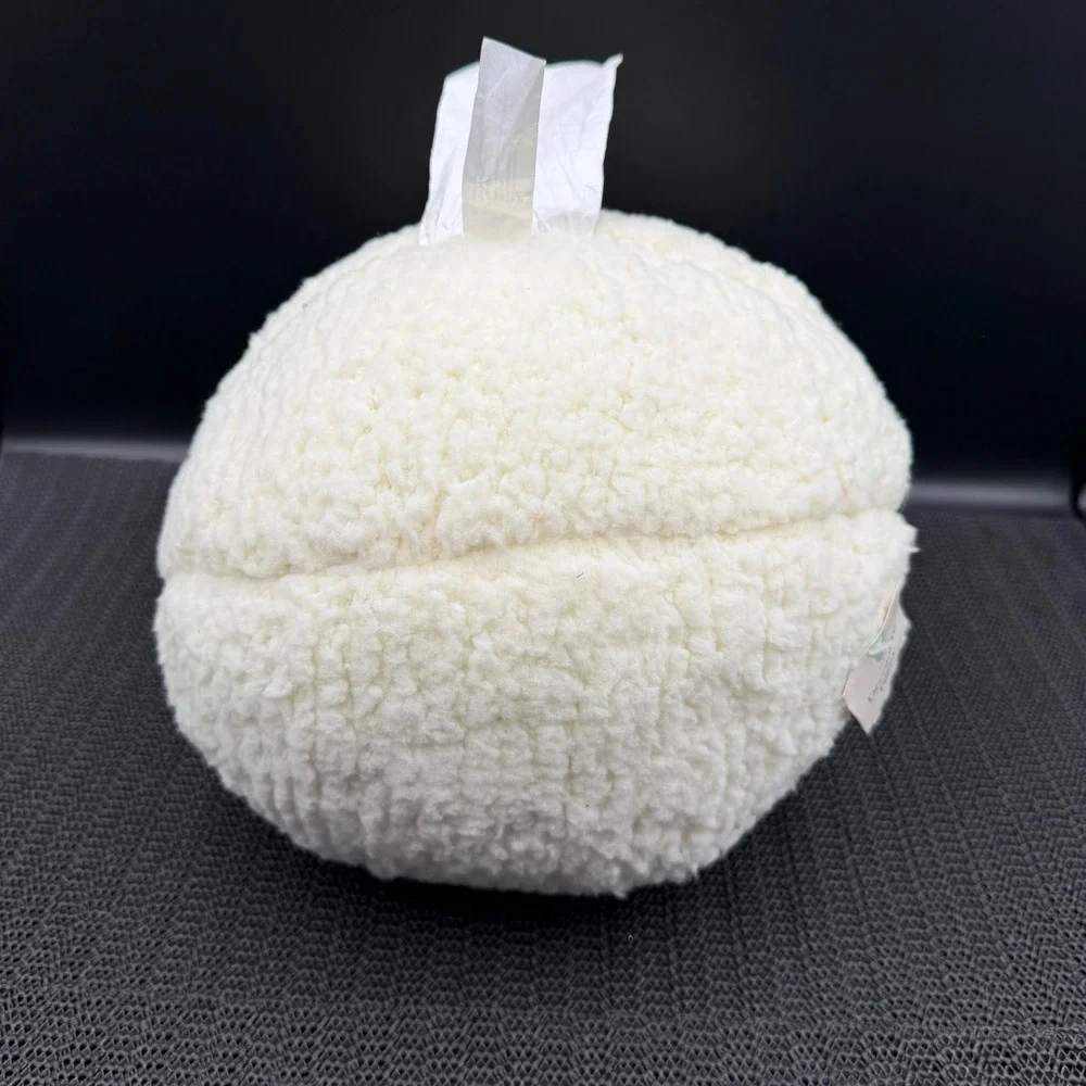 Target Cream Sherpa Decorative Ball Pillow 9 Inch Round Plush Accent Cream White